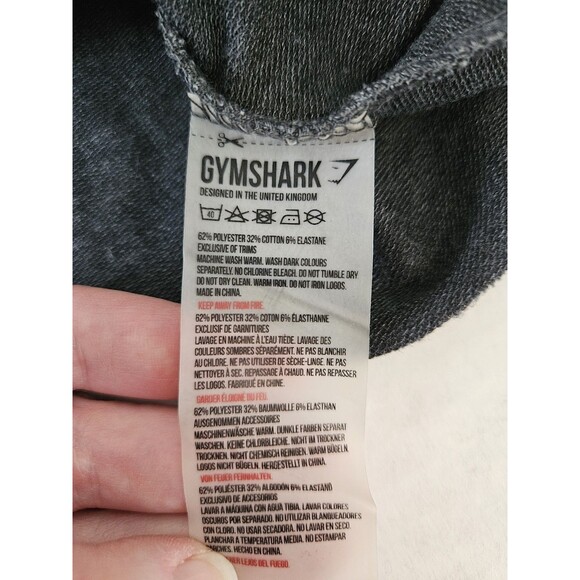 Gymshark Dark Grey Cropped Wrap Back Hoodie Logo Women Sz M Athleisure - Picture 8 of 9